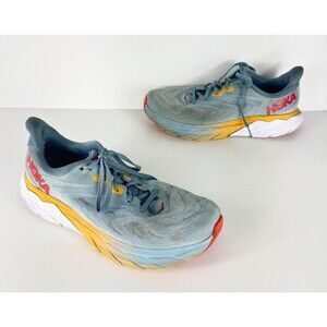HOKA Arahi 6 Men's Running Shoes Light Blue Yellow Red White Size 10 D Mesh